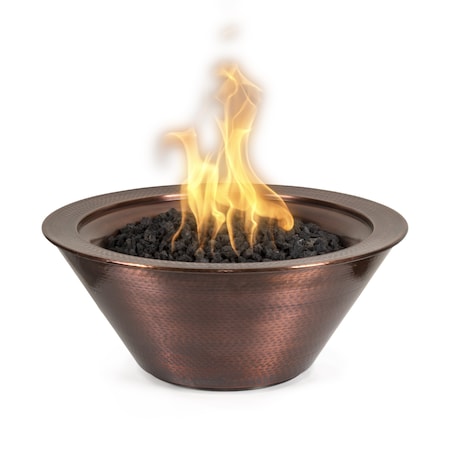 The Outdoor Plus 24 Round Cazo Fire Bowl - Copper - Match Lit - Liquid Propane OPT-101-24NWF-LP